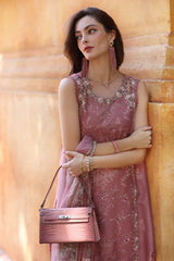 Dhanak Embroidered 3-Piece Suit with Digital Printed Silk Dupatta – ZB3282