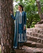 Dhanak Embroidered 3-Piece Suit with Embroidered Dupatta – ZB3374