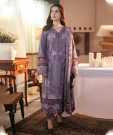 Dhanak Embroidered 3-Piece Suit with Digital Printed Wool Shawl – ZB3306