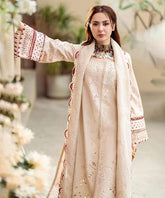 Embroidered Lawn 3-Piece Suit with Organza Dupatta – ZB1357