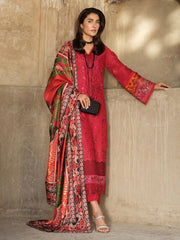 Dhanak Embroidered 3-Piece Suit with Digital Printed Wool Shawl – ZB3350