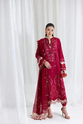 Dhanak 3PC Embroidered Shirt with Chiffon Embroidered Dupatta – ZC3366