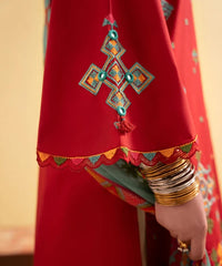 Dhanak Embroidered 3-Piece Suit with Digital Printed Wool Shawl – ZB3437