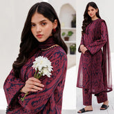 Karandi Printed 3-Piece Suit with Dupatta & Trouser – ZB822