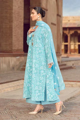 Bareeze Linen 3-Piece Embroidered Suit with Chiffon Dupatta – ZB674