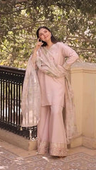 Embroidered Lawn 3-Piece Suit with Digital Jacquard Dupatta – ZB1422