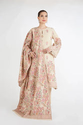 Dhanak Embroidered 3-Piece Suit with Embroidered Shawl – ZB3399