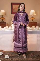 Embroidered Lawn 3-Piece Suit with Digital Jacquard Dupatta – ZB1429