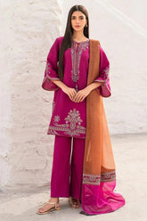 Dhanak Embroidered 3-Piece Suit with Digital Printed Wool Shawl – ZB3371