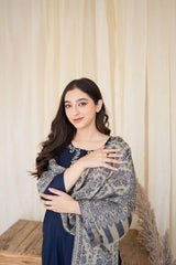 Aisling Dhanak Luxe 3-Piece Embroidered Suit with Digital Printed Wool Shawl – ZB629