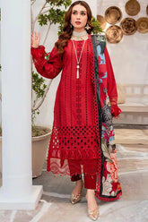 Dhanak Embroidered 3-Piece Suit with Digital Printed Wool Shawl – ZB3160