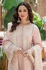 Embroidered Lawn 3-Piece Suit with Organza Dupatta – ZB1382