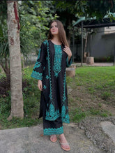 2 Piece Soft Cotton-Embroidered ( Unstitch)