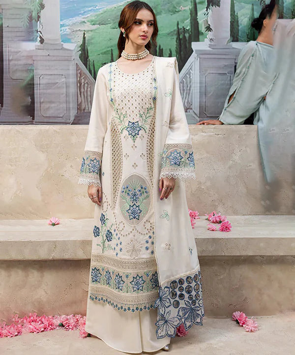 Embroidered Lawn 3-Piece Suit with Organza Dupatta – ZB1177