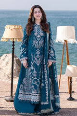 Embroidered Lawn 3-Piece Suit with Organza Dupatta – ZB1413