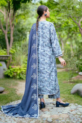 Printed Lawn 3-Piece Suit with Zari Shirt & Voile Dupatta – ZB1527