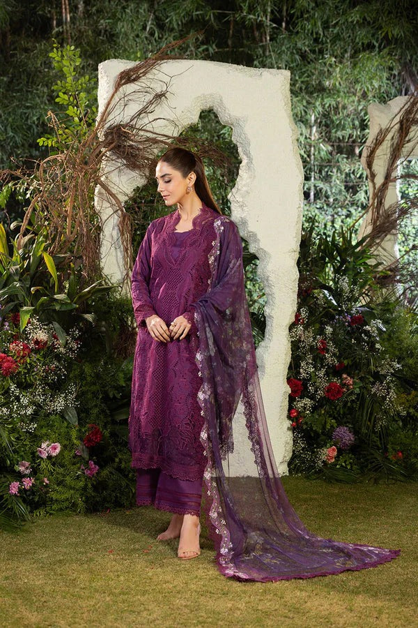 Dhanak 3PC Embroidered Shirt with Organza Digital Printed & Embroidered Dupatta – ZC3381