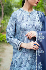 Printed Lawn 3-Piece Suit with Zari Shirt & Voile Dupatta – ZB1527