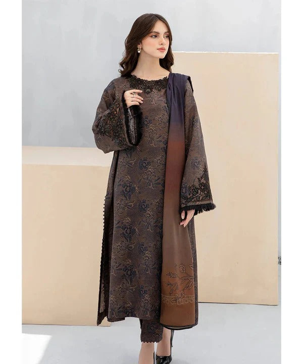 Baroque Karandi Printed 3-Piece Suit with Dupatta & Trouser – ZB804