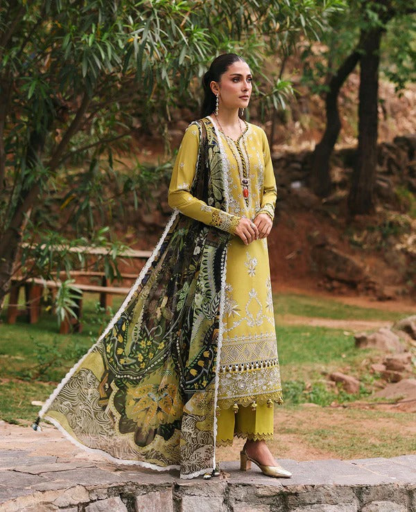 Embroidered Lawn 3-Piece Suit with Digital Jacquard Dupatta – ZB1423