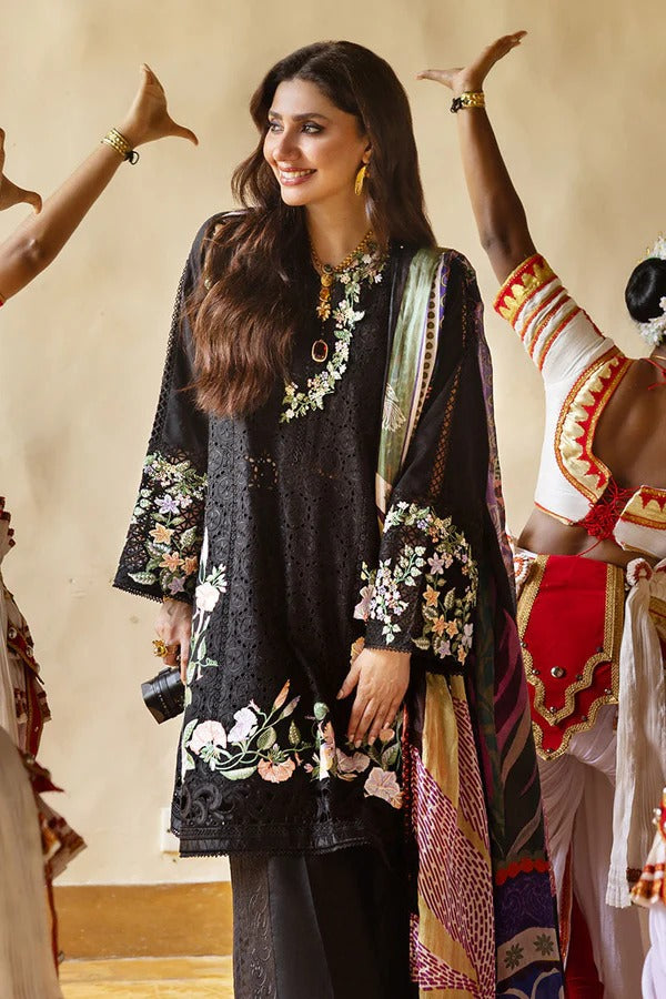 Embroidered Lawn 3-Piece Suit with Digital Jacquard Dupatta – ZB1403