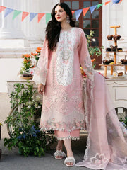 Embroidered Lawn 3-Piece Suit with Organza Dupatta – ZB1322