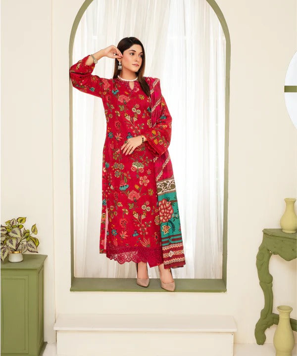 Creation Khaddar 3-Piece Suit with Printed Shirt & Trouser – ZB907