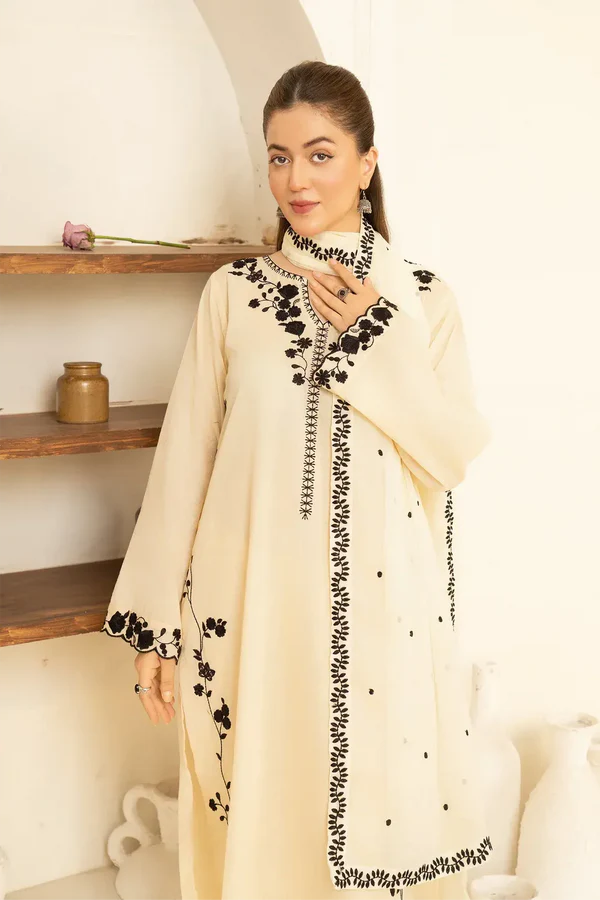 Dhanak 3PC Embroidered Suit – ZB927
