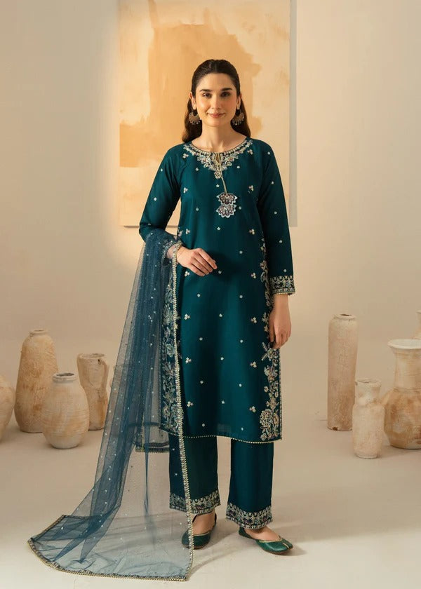 Dhanak 3PC Embroidered Suit – ZB926