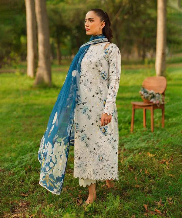 Printed Lawn 3-Piece Suit with Voile Dupatta – ZB1546