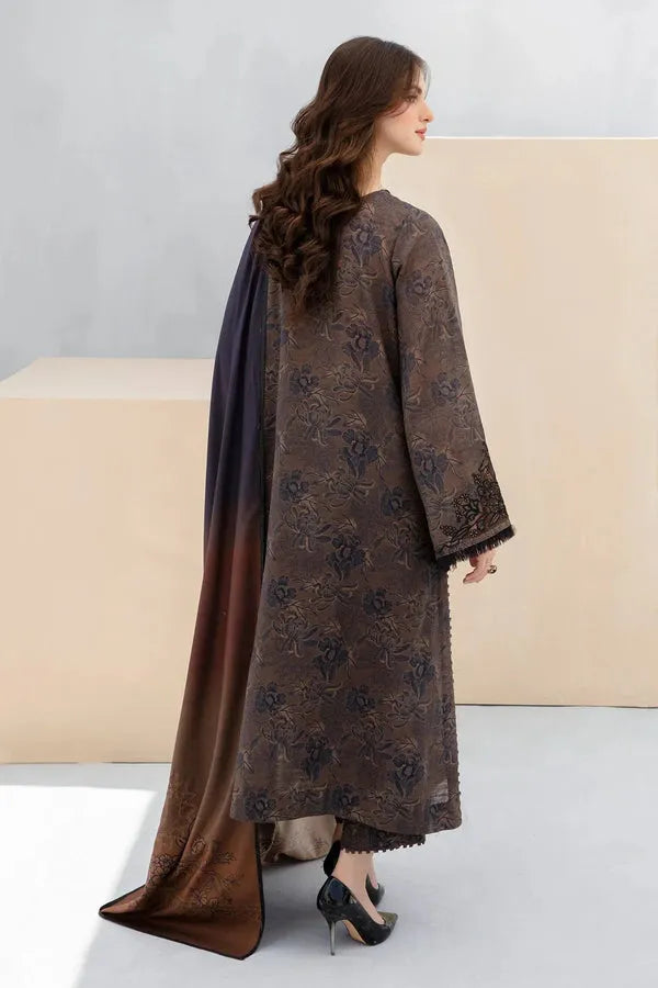 Baroque Karandi Printed 3-Piece Suit with Dupatta & Trouser – ZB804