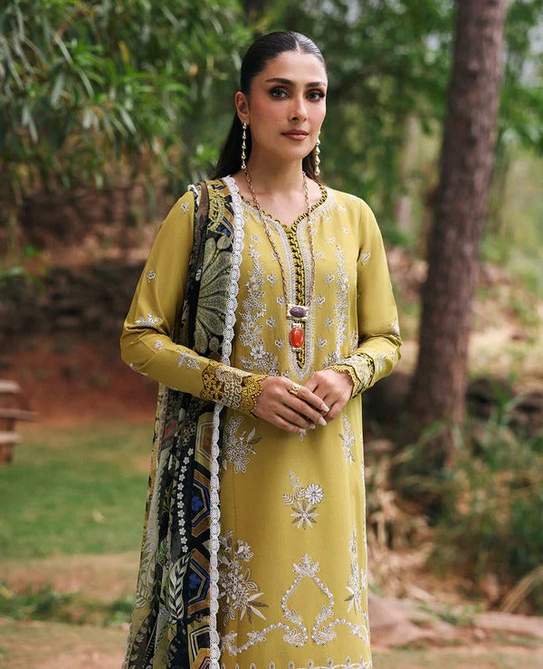 Embroidered Lawn 3-Piece Suit with Digital Jacquard Dupatta – ZB1423
