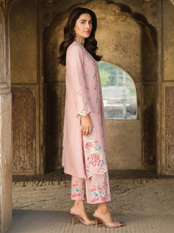 Dhanak Embroidered 3-Piece Suit with Chiffon Dupatta – ZB3323