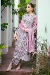Printed Lawn 3-Piece Suit with Zari Shirt & Voile Dupatta – ZB1522