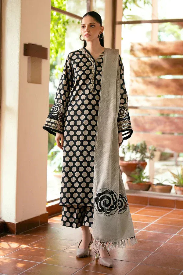 Baroque Karandi Printed 3-Piece Suit with Dupatta & Trouser – ZB827