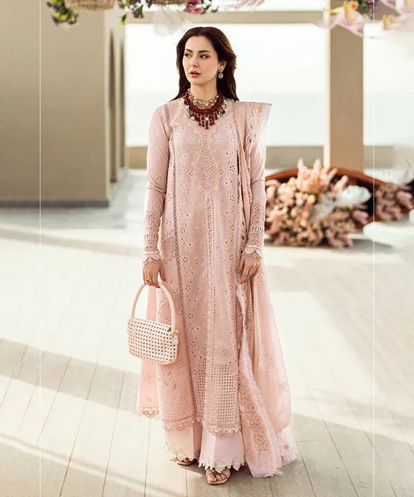 Embroidered Lawn 3-Piece Suit with Organza Dupatta – ZB1270
