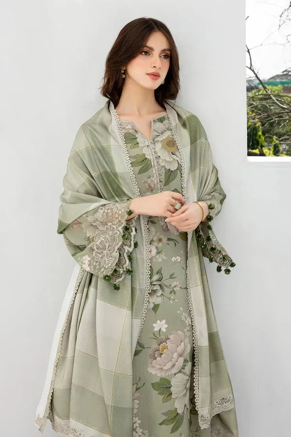 Baroque Karandi Printed 3-Piece Suit with Dupatta & Trouser – ZB801