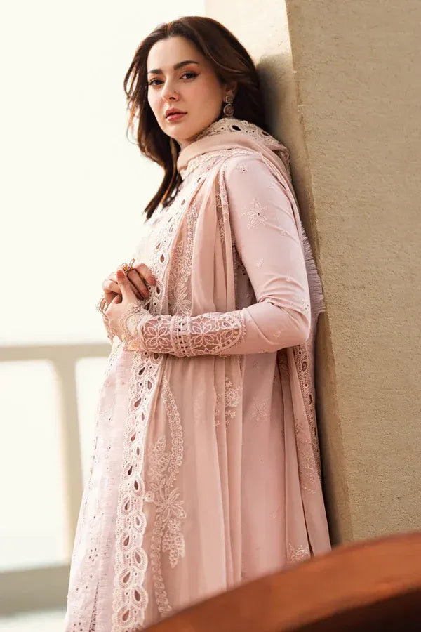 Embroidered Lawn 3-Piece Suit with Organza Dupatta – ZB1270