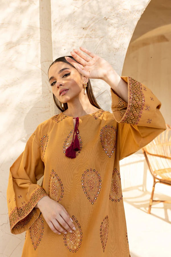 Batik Dhanak 2-Piece Suit with Sequin Embroidered Shirt & Trouser – ZB297