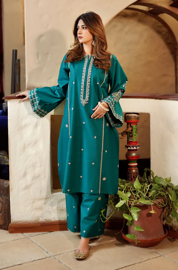 Dhanak 2PC Embroidered Suit – ZB934