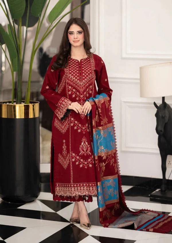 Dhanak 3PC Embroidered Suit – ZB923