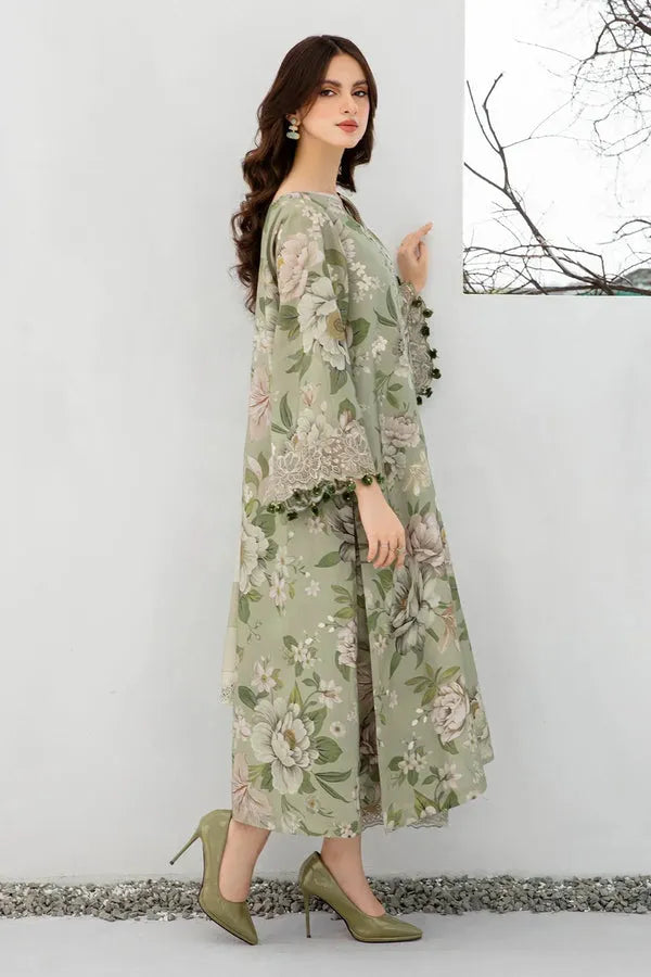 Baroque Karandi Printed 3-Piece Suit with Dupatta & Trouser – ZB801