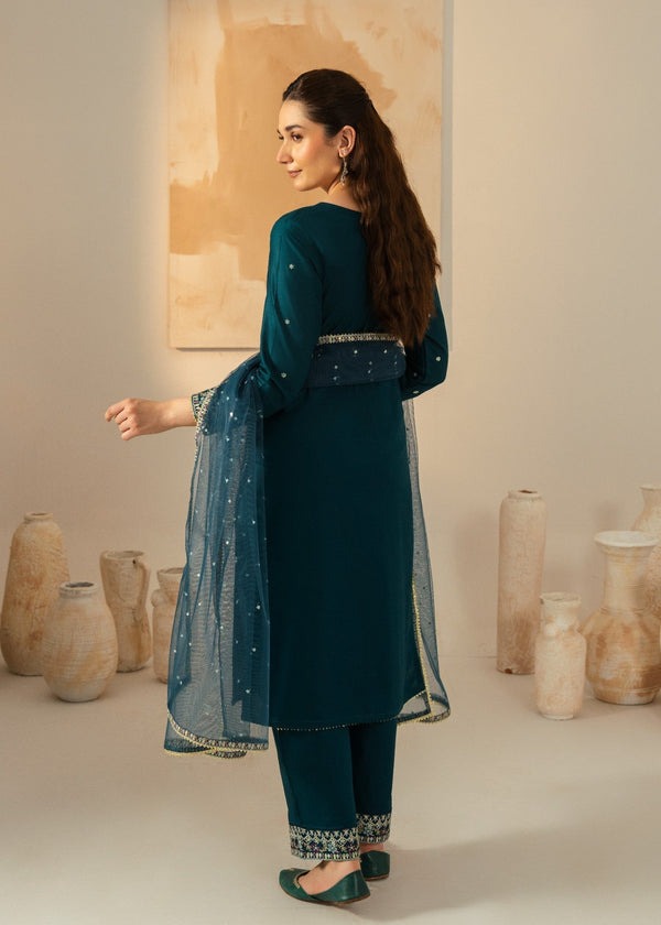 Dhanak 3PC Embroidered Suit – ZB926