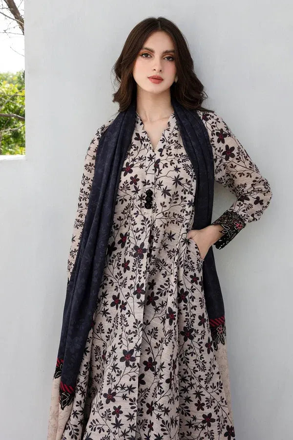 Baroque Karandi Printed 3-Piece Suit with Dupatta & Trouser – ZB802