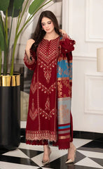 Dhanak 3PC Embroidered Suit – ZB923