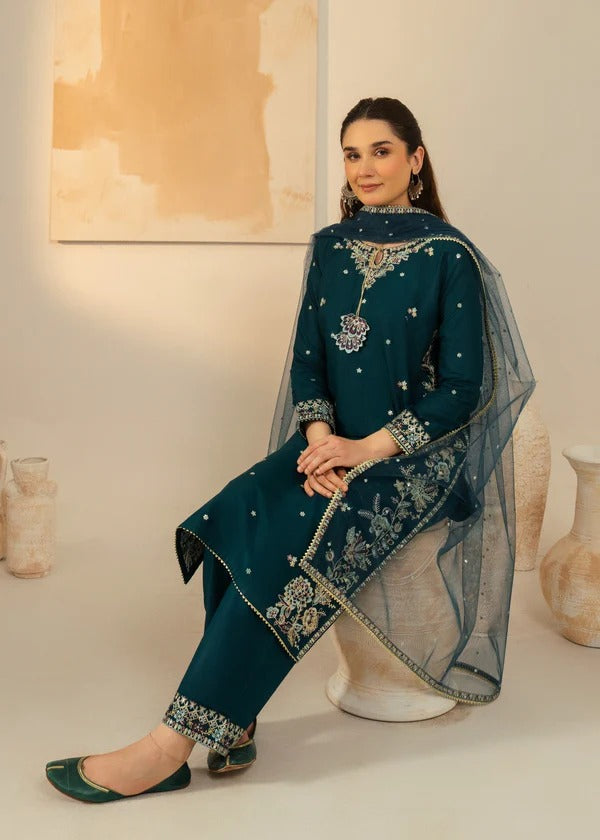 Dhanak 3PC Embroidered Suit – ZB926