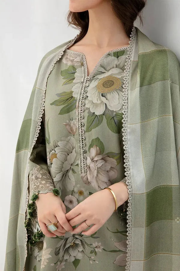 Baroque Karandi Printed 3-Piece Suit with Dupatta & Trouser – ZB801
