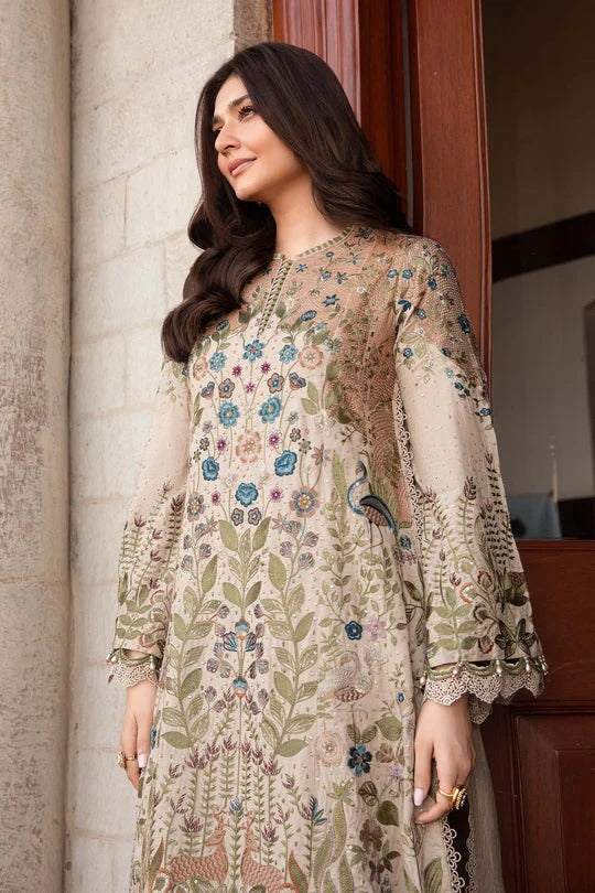 Dhanak 3PC Embroidered Shirt with Digital Printed Wool Shawl – ZC3391