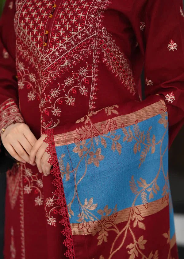 Dhanak 3PC Embroidered Suit – ZB923