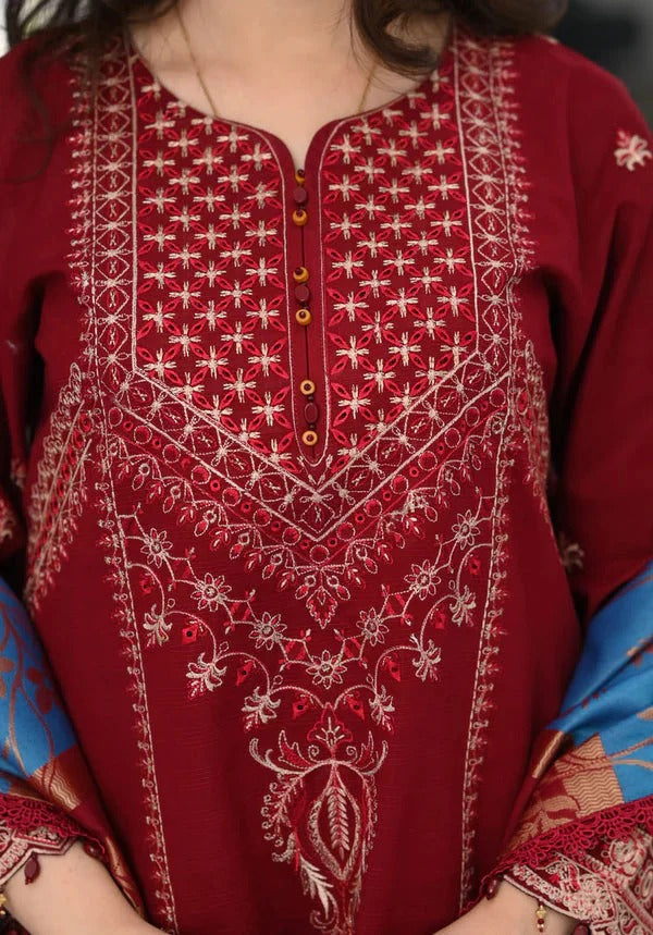 Dhanak 3PC Embroidered Suit – ZB923